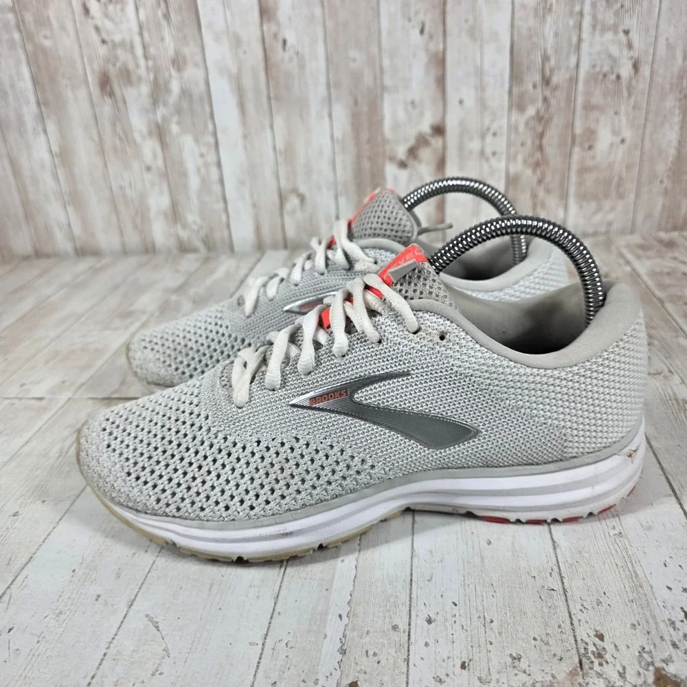 Brooks Revel 2 Womens Running Shoes Grey White Pink 1202811B028 Size 8 B
